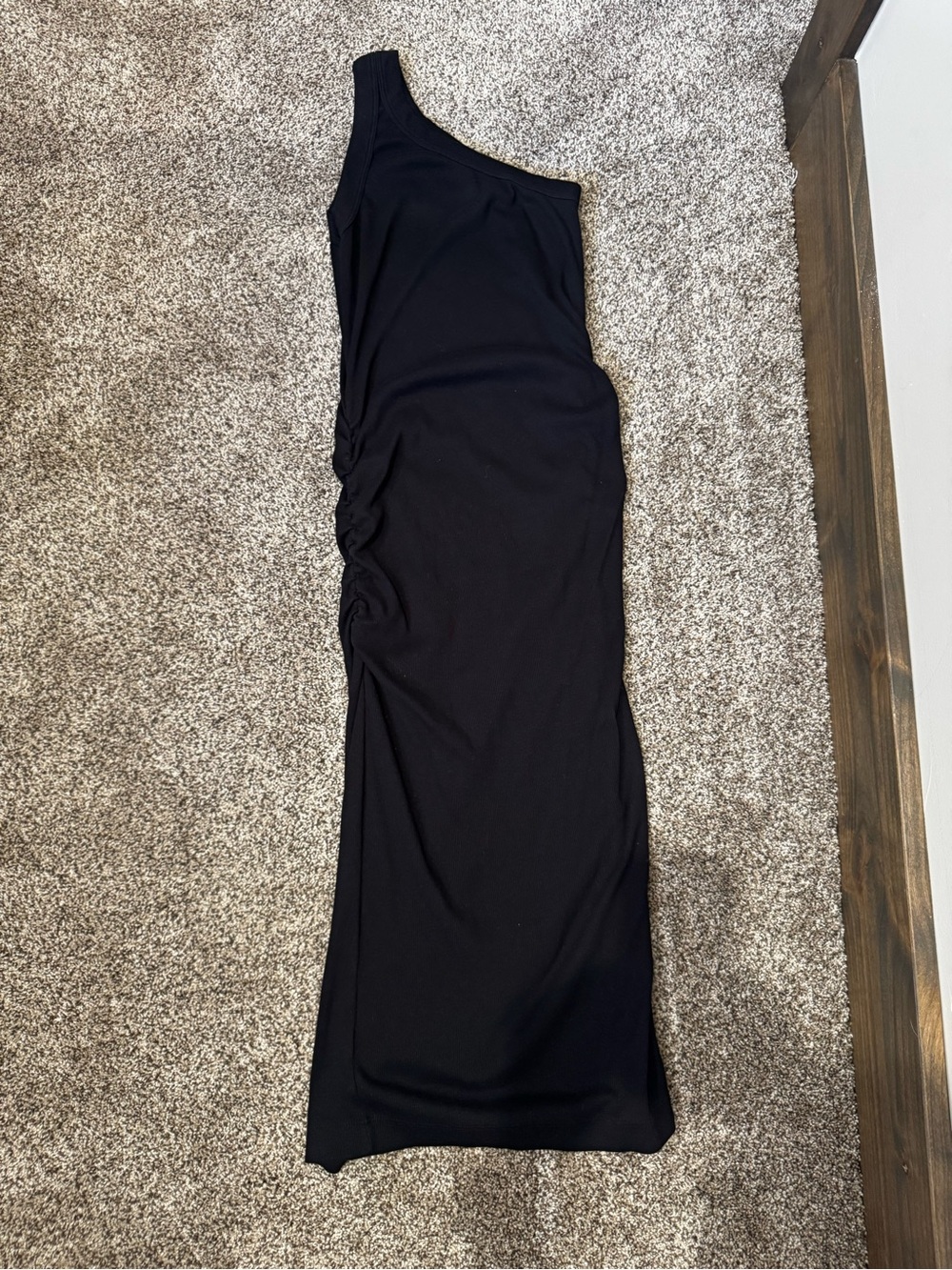 Michael Stars Black Ribbed Midi Dress